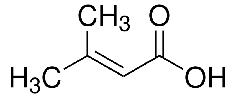 Chemical structure of 3,3-Dimethylacrylic acid